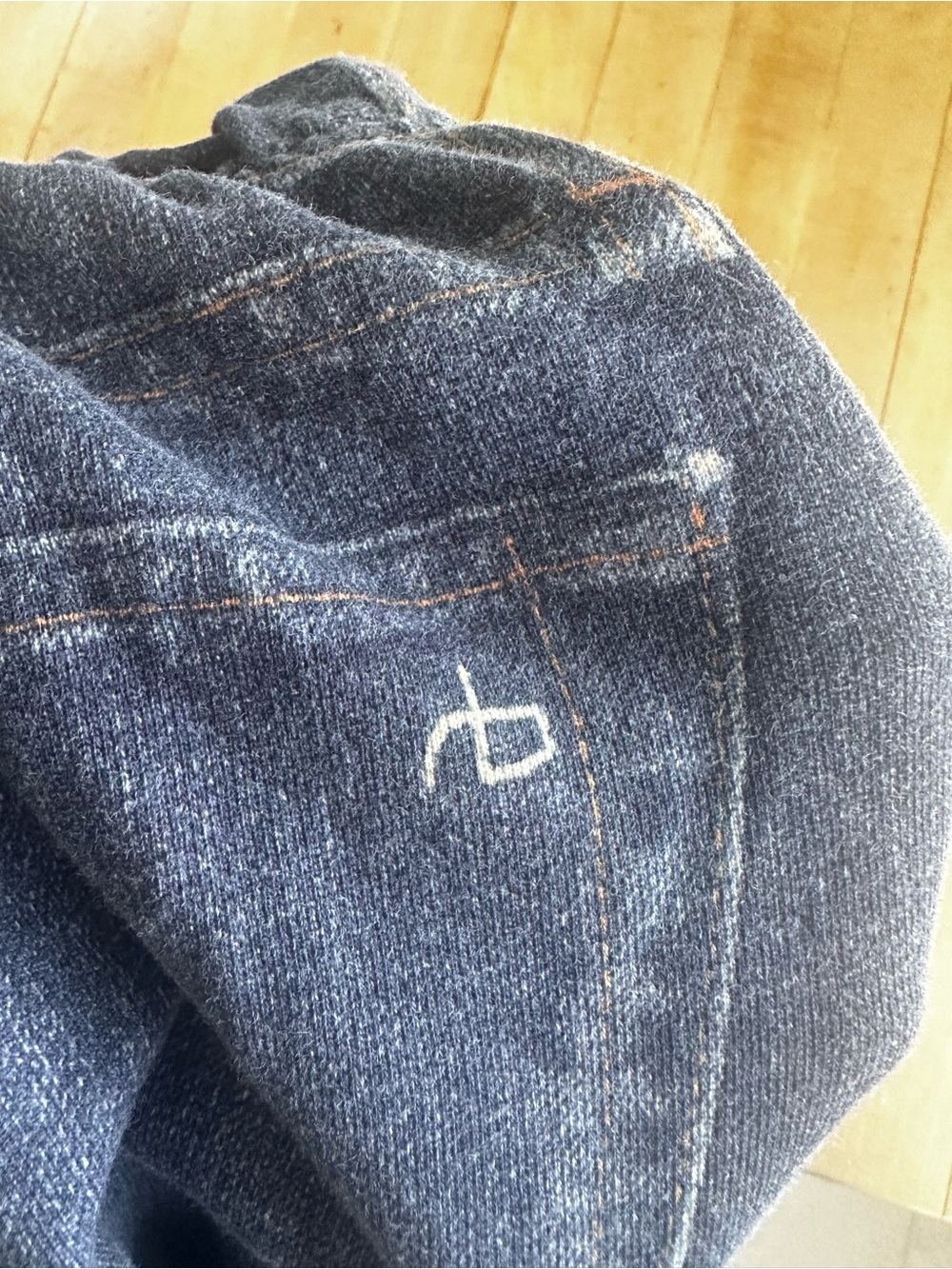 rag & bone Dark Blue Relaxed Elastic Cuff Jeans - Picture 4 of 5